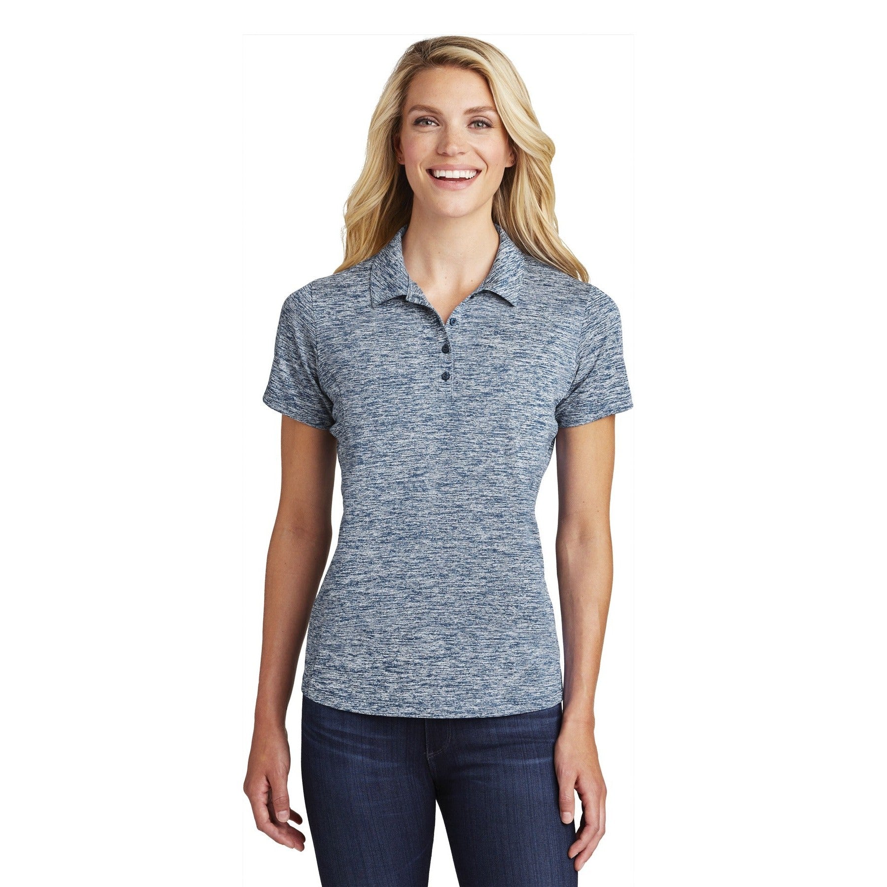 Sport-Tek-Sport-Tek ® Women's PosiCharge ® Electric Heather Polo. LST590-MedTech-7